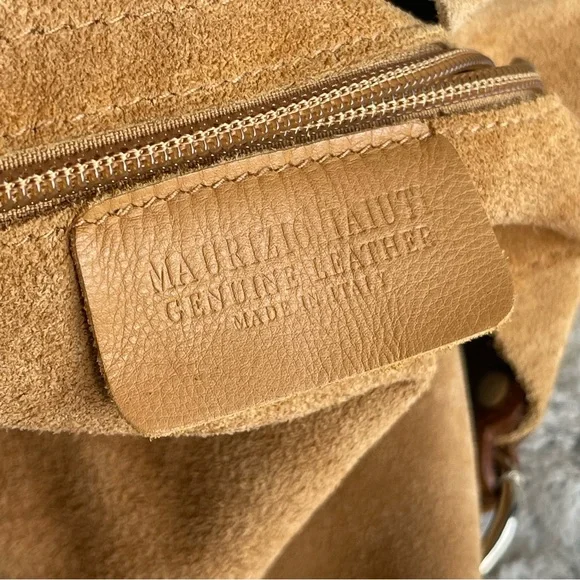 MAURIZIO TAIUTI Suede Leather Tan Color Hobo Bag - Picture 11 of 13